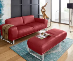 W.SCHILLIG 2,5-Sitzer »montanaa elegant und edel, bequem, Federkernunterfederung« mit Metallkufen in Chrom glänzend, Breite 212 cm