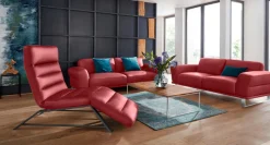 W.SCHILLIG 2,5-Sitzer »montanaa elegant und edel, bequem, Federkernunterfederung« mit Metallkufen in Chrom glänzend, Breite 212 cm