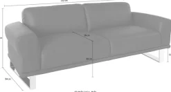 W.SCHILLIG 2,5-Sitzer »montanaa« mit Metallkufen in Chrom glänzend, Breite 232 cm