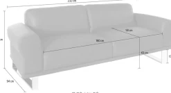 W.SCHILLIG 2,5-Sitzer »montanaa« mit Metallkufen in Chrom glänzend, Breite 232 cm