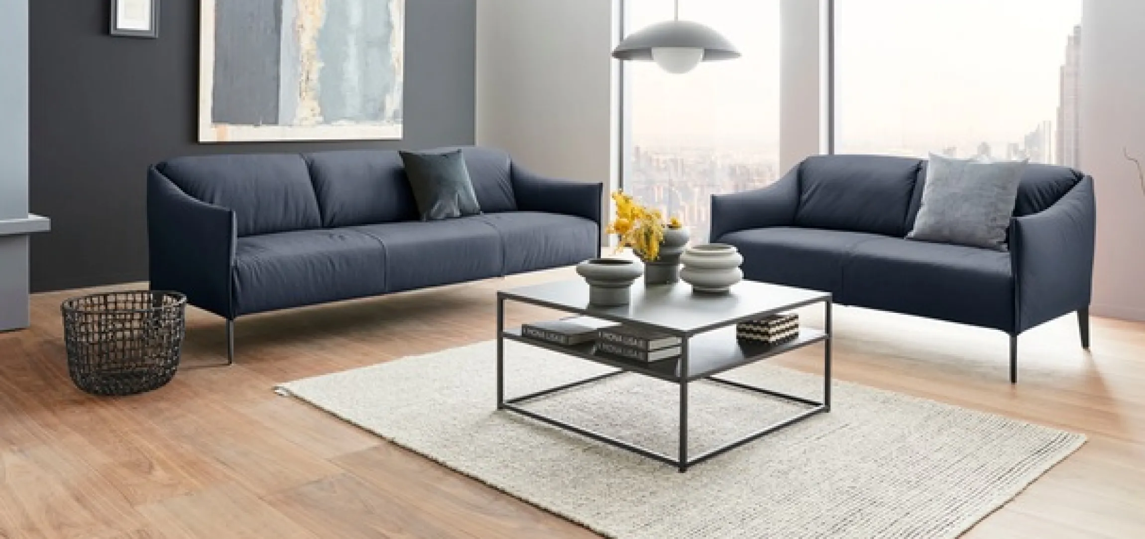 W.SCHILLIG 2-Sitzer »sally Designsofa, Loungesofa, bequem, schmale Armlehnen, Breite 154cm« mit Metall-Winkelfüßen in Schwarz pulverbeschichtet, Breite 154 cm
