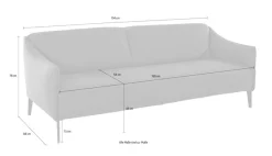 W.SCHILLIG 2,5-Sitzer »sally Designsofa, Loungesofa, bequem, schmale Armlehnen, Breite 194cm« mit Metall-Winkelfüßen in Chrom glänzend, Breite 194 cm