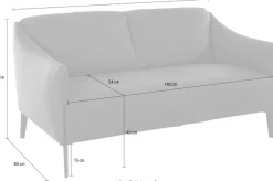 W.SCHILLIG 2-Sitzer »sally Design Sofa mit schmalen Armlehnen, bequem und elegant« mit Metallfüßen in Chrom glänzend, Breite 154 cm