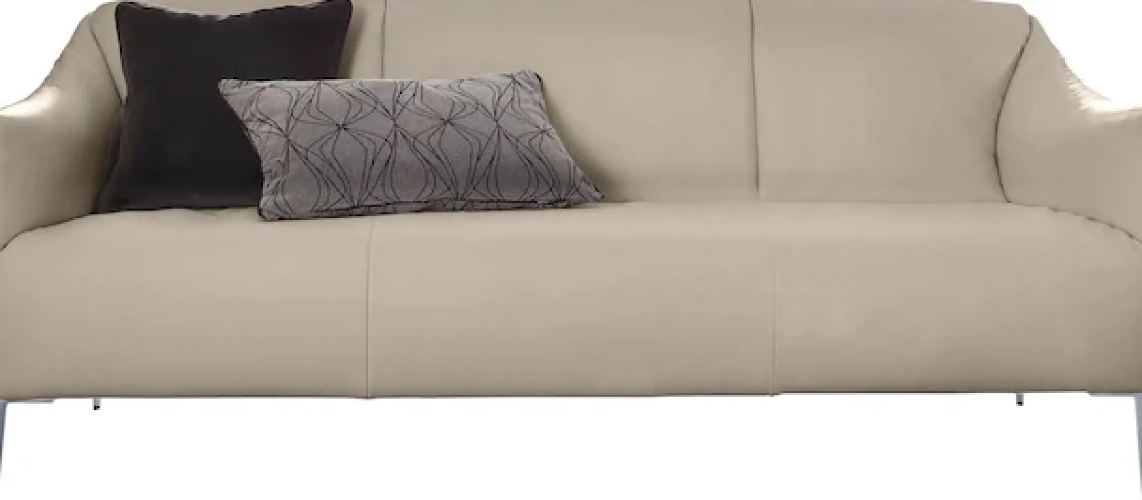 W.SCHILLIG 2,5-Sitzer »sally Designsofa, Loungesofa, bequem, schmale Armlehnen, Breite 194cm« mit Metallfüßen in Silber matt, Breite 194 cm
