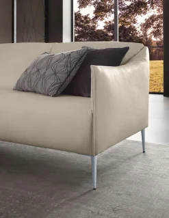 W.SCHILLIG 2,5-Sitzer »sally Designsofa, Loungesofa, bequem, schmale Armlehnen, Breite 194cm« mit Metallfüßen in Silber matt, Breite 194 cm