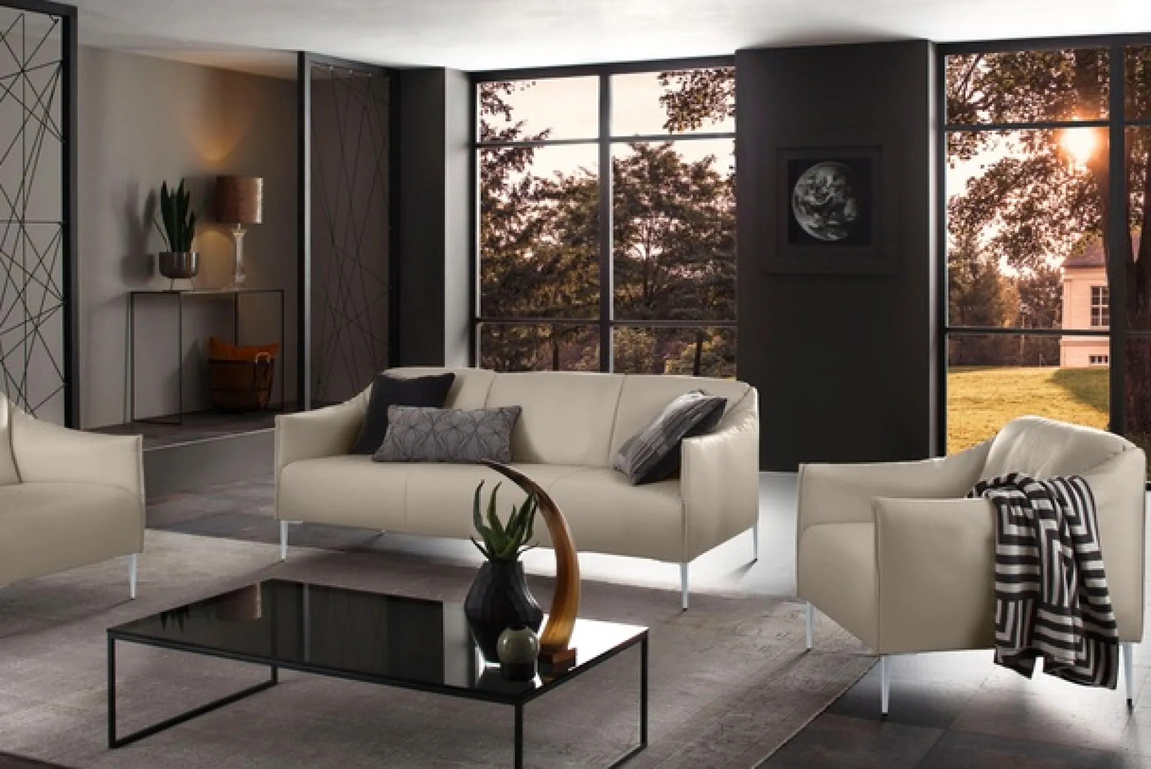 W.SCHILLIG 2,5-Sitzer »sally Designsofa, Loungesofa, bequem, schmale Armlehnen, Breite 194cm« mit Metallfüßen in Silber matt, Breite 194 cm