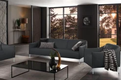 W.SCHILLIG 3-Sitzer »sally Design-Sofa, Loungesofa, bequem, schmale Armlehnen, Breite 224cm« mit Metallfüßen in Silber matt, Breite 224 cm