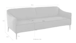 W.SCHILLIG 2,5-Sitzer »sally Design-Sofa, Loungesofa, bequem, schmale Armlehnen, Breite 194cm« mit Metallfüßen in Bronze pulverbeschichtet, Breite 194 cm