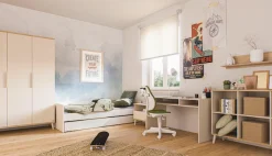 YUNY by PAIDI Kinderbett »HAZEL in Beige mit Bettkasten, Jugendliege« bietet extra Stauraum oder zusätzliche Liegefläche, Kojenliege