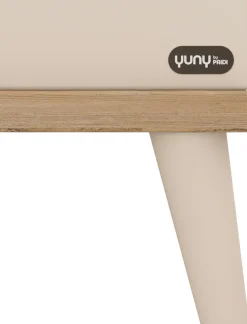 YUNY by PAIDI Kinderbett »HAZEL in Beige, modernes Jugendbett« Massivholz-Füße, zeitloses & langlebiges Einzelbett