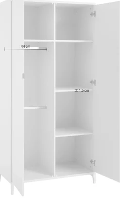 YUNY by PAIDI Kleiderschrank »SISTER LOU inkl. Kleiderstangen und Einlegeböden« Beige, zertifizierte Qualität, Soft-Close