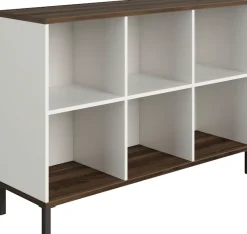 YUNY by PAIDI Sideboard »LOVELY ALIV mit 6 offenen Fächern« B/H/T ca. 123x85x38cm, Off-White/Dark-Walnut,stabiles und langlebiges Regal in Off-White, geprüfte Qualität