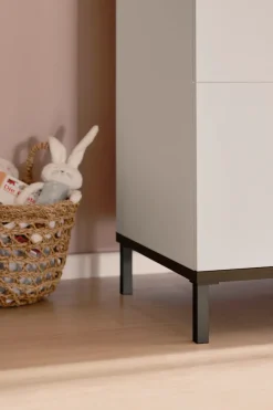 YUNY by PAIDI Wickelkommode »LOVELY ALIV mit abnehmbarem Aufsatz, 2 Schubladen und einer Tür« bis 50 kg Kommode in Off-White, 110 cm Breite, geprüfte Sicherheit, Push-to-open 109,9 cm